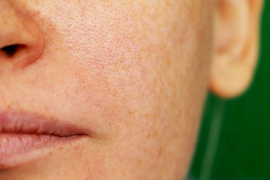 Extreme close up of face with pores and skin texture