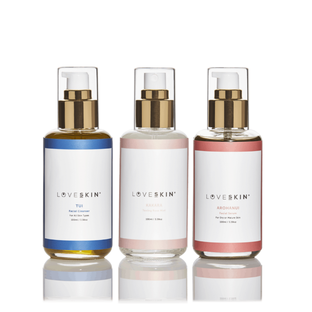 LOVESKIN Dry/Mature Skincare 100ml
ritual 3 products on clear cut background