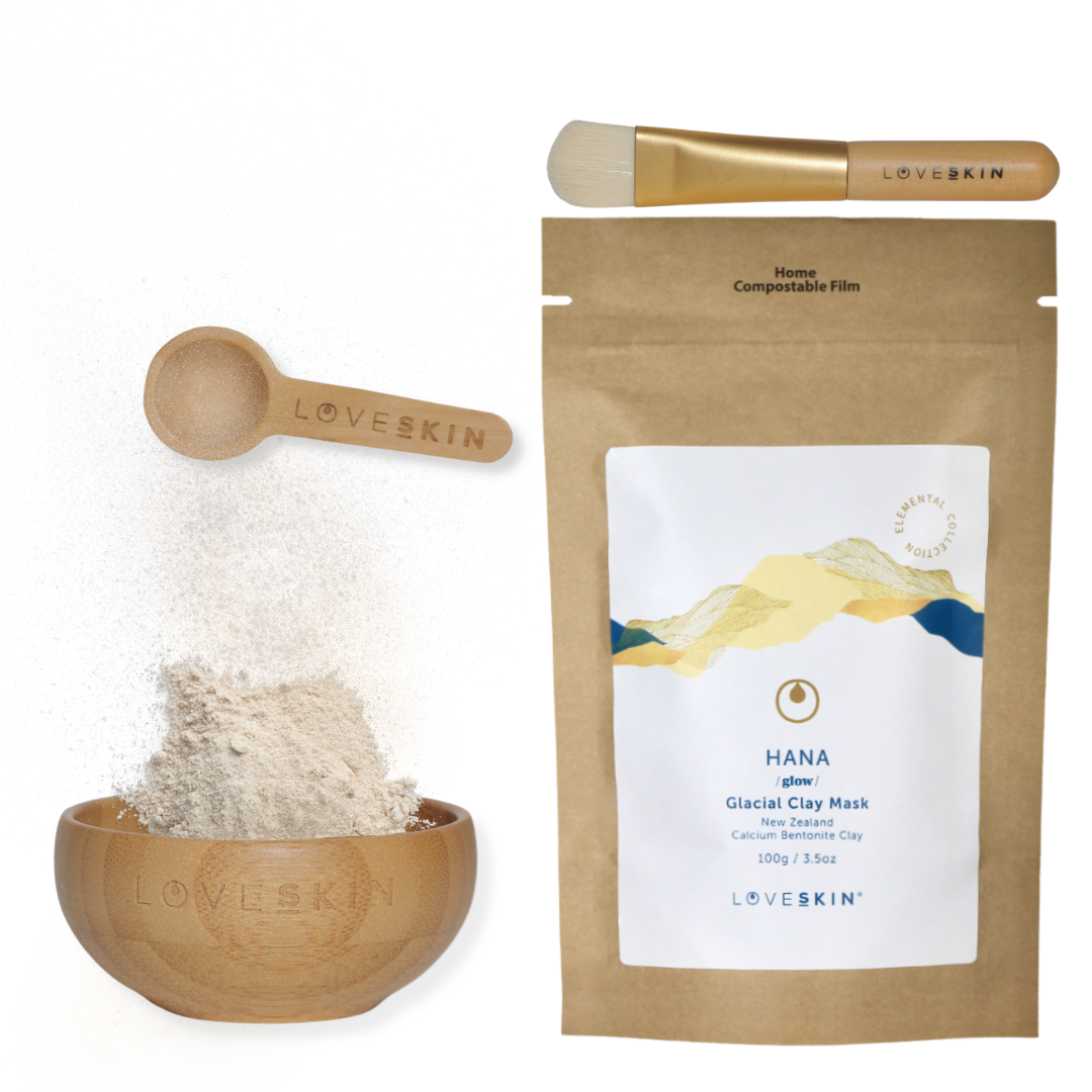 Hana Glacial Clay Mask, New Zealand glacial clay for pore cleansing and healthy, clear skin