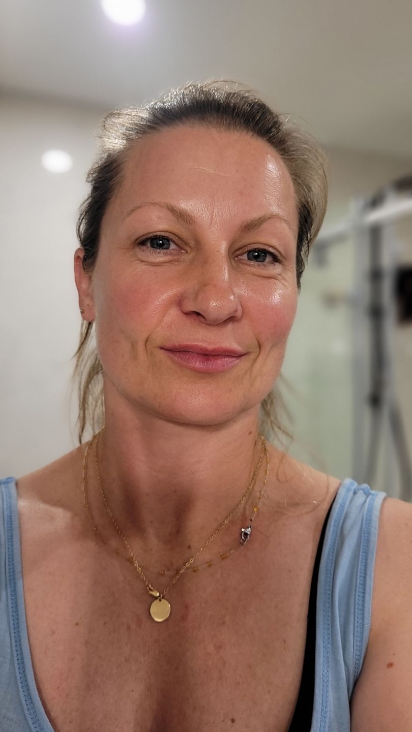 LoveSkin customer Rachel Bradley's radiant glowing skin